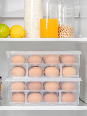 爱丽思家用24/32格鸡蛋盒收纳储物盒冰箱冷藏盒厨房蛋架托装鸡蛋s512