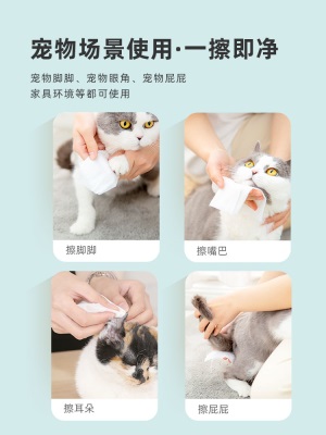 爱丽思除螨湿巾宠物狗狗猫咪专用可降解清洁眼部湿纸巾爱丽丝s512