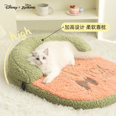 迪士尼迪士尼疯狂动物城系列尼克朱迪宠物床猫秋冬保暖犬猫通用睡觉垫子 尼克宠物床s514