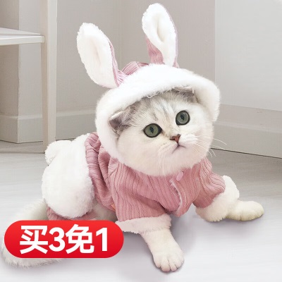 华元宠具（hoopet）猫咪衣服幼猫可爱四脚装冬季冬天保暖布偶猫无毛猫衣服宠物防掉毛s514