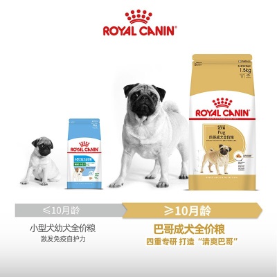 皇家狗粮 八哥成犬狗粮 犬粮 小型犬 PA29 通用粮 10月-8岁s521