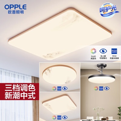 欧普（OPPLE）LED客厅吸顶灯国风中日式田园简约卧室书房套餐灯具TC-23新款s523s523