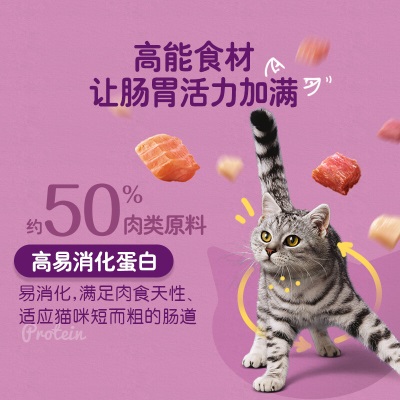 伟嘉成猫猫粮1.3kg牛肉味布偶蓝猫橘猫加菲英短猫咪全价粮s519