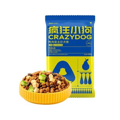 疯狂小狗狗粮全犬种鸭肉梨冻干粮幼犬成犬通用100gs517