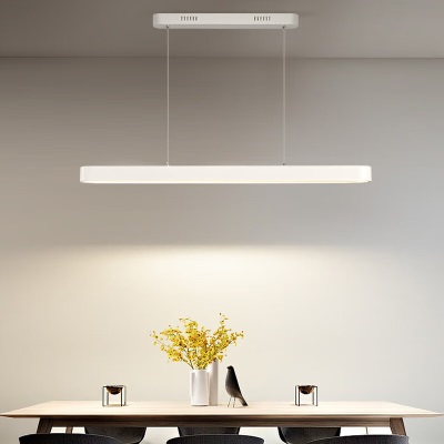 雷士（NVC）一字餐厅吊灯智能高显指吸顶吊灯现代简约长条餐桌灯灯饰灯具亦云 白色53瓦1.5米高显s528