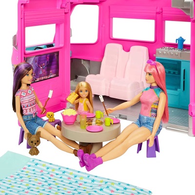 芭比娃娃梦想露营车房车豪宅芭比的家系列 梦想露营车HCD46s531