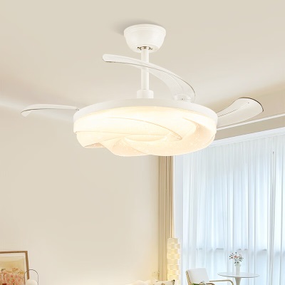 雷士奶油餐厅风扇灯 变频环绕风 客厅卧室遥控隐形扇叶吊扇灯s528