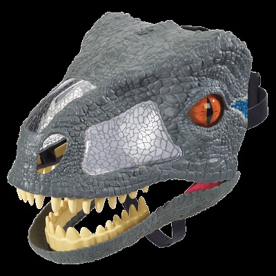 美泰侏罗纪声效恐龙面具迅猛龙霸王龙头盔角色扮演扮演cos玩具s530