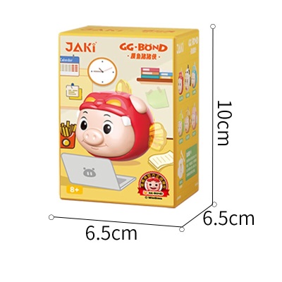 JAKi猪猪侠积木摸鱼猪男神盲盒儿童创意拼装玩具成人办公室解压礼物s538