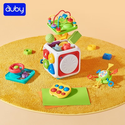 澳贝（auby）智趣拼装六面体儿童玩具男女孩早教0-1-3岁宝宝手拍鼓生日礼物s534