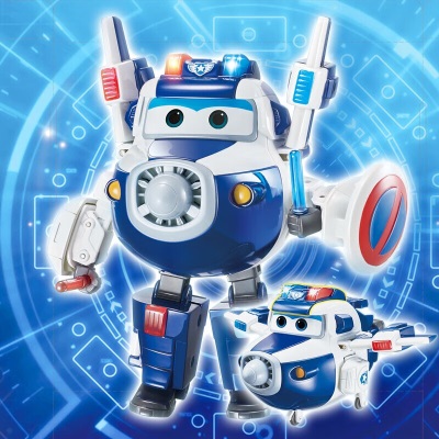 奥迪双钻（AULDEY）超级飞侠儿童玩具大变形机器人超级装备包警男女孩生日礼物740925s533