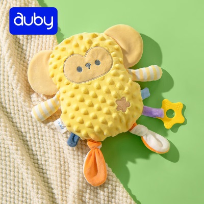 澳贝（auby）婴幼儿童玩具豆豆绒花生猴安抚玩偶可入口水巾哄睡+牙胶满月礼物s534