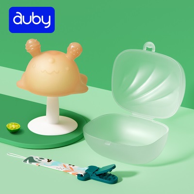 澳贝（auby）婴幼儿童玩具小萌兽抗菌安抚蘑菇硅胶牙胶防吃手仿母乳宝宝用品s534