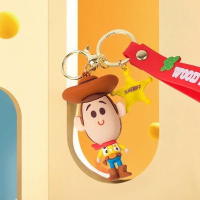 迪士尼草莓熊钥匙扣玩具总动员系列巴斯光年周边卡通可爱背包挂件s539