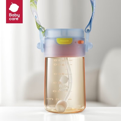 babycare吸管奶瓶宝宝婴幼儿大宝宝宽口径3岁-6岁儿童喝水喝奶两用水杯s548