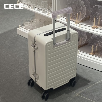 CECE2021新款白色铝框行李箱20寸登机箱女24寸拉杆箱男旅行箱透明s565