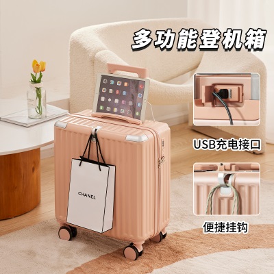 小型多功能行李箱18寸可充电登机学生拉杆箱男女高级感密码旅行箱s566s565